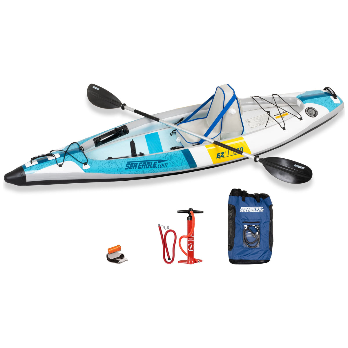 Sea Eagle EZLite10 Deluxe Inflatable Kayaks and Canoes Package