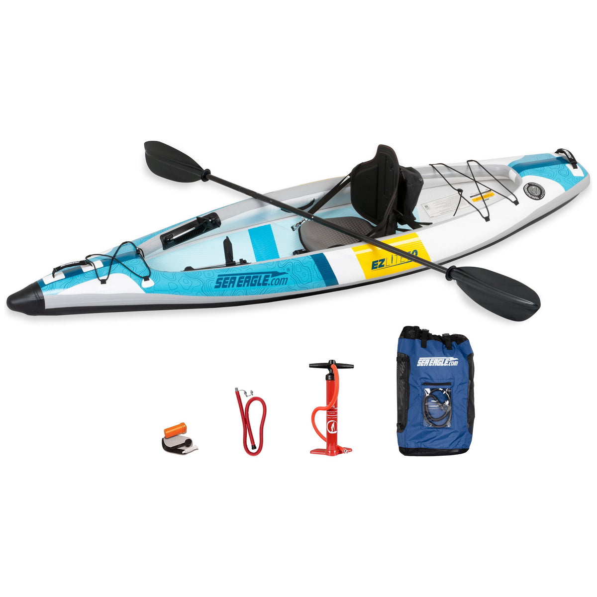 Sea Eagle EZLite10 Pro Carbon Inflatable Kayaks and Canoes Package