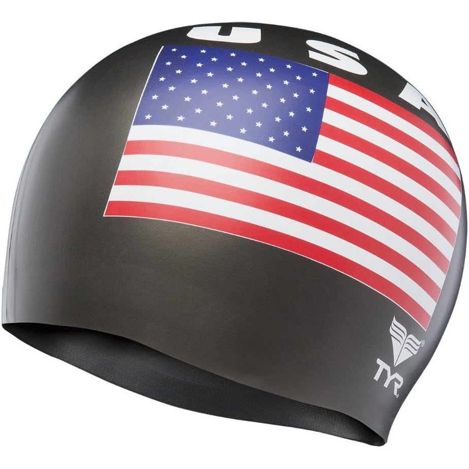 TYR Adult USA Silicone Swim Cap