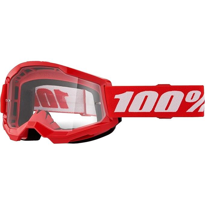 100% Strata 2 Moto/MTB Goggle - White; Mirror Silver