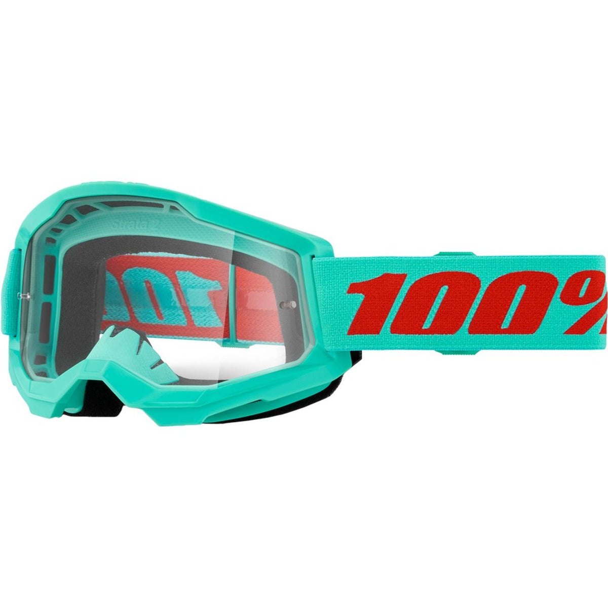 100% Strata 2 Moto/MTB Goggle - Neon Orange; Clear