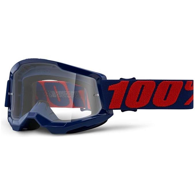 100% Strata 2 Moto/MTB Goggle - White; Clear