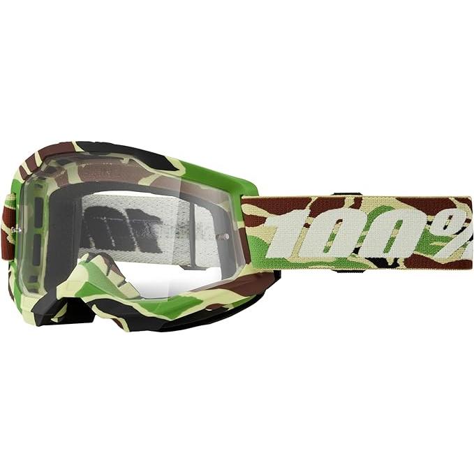 100% Strata 2 Moto/MTB Goggle - White; Mirror Silver