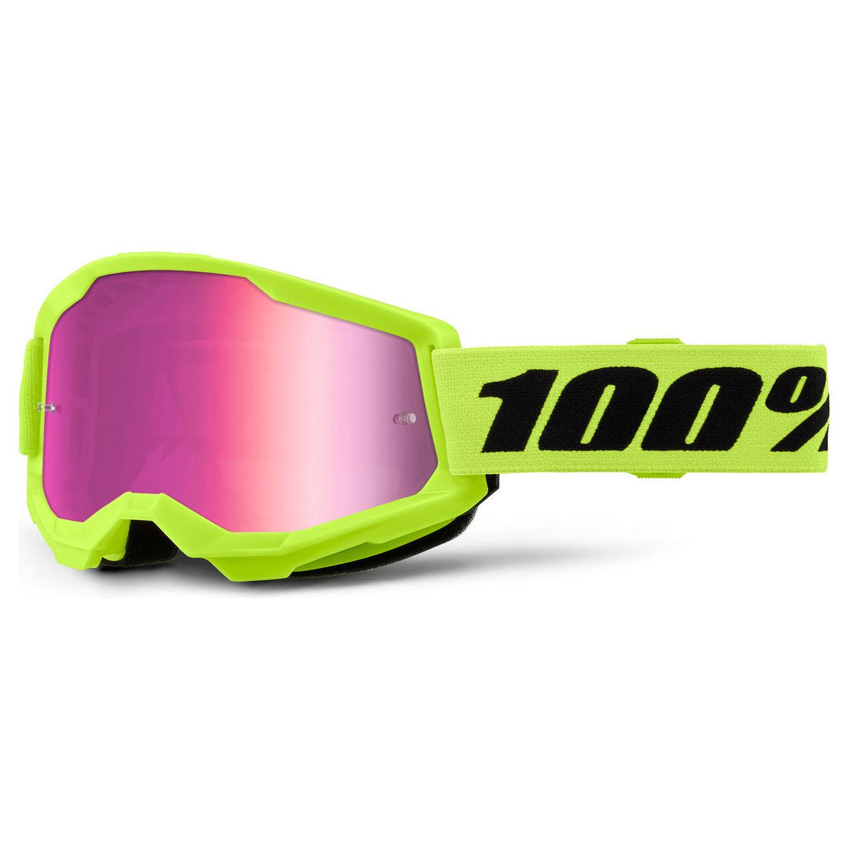 100% Strata 2 Moto/MTB Goggle - Neon Orange; Clear