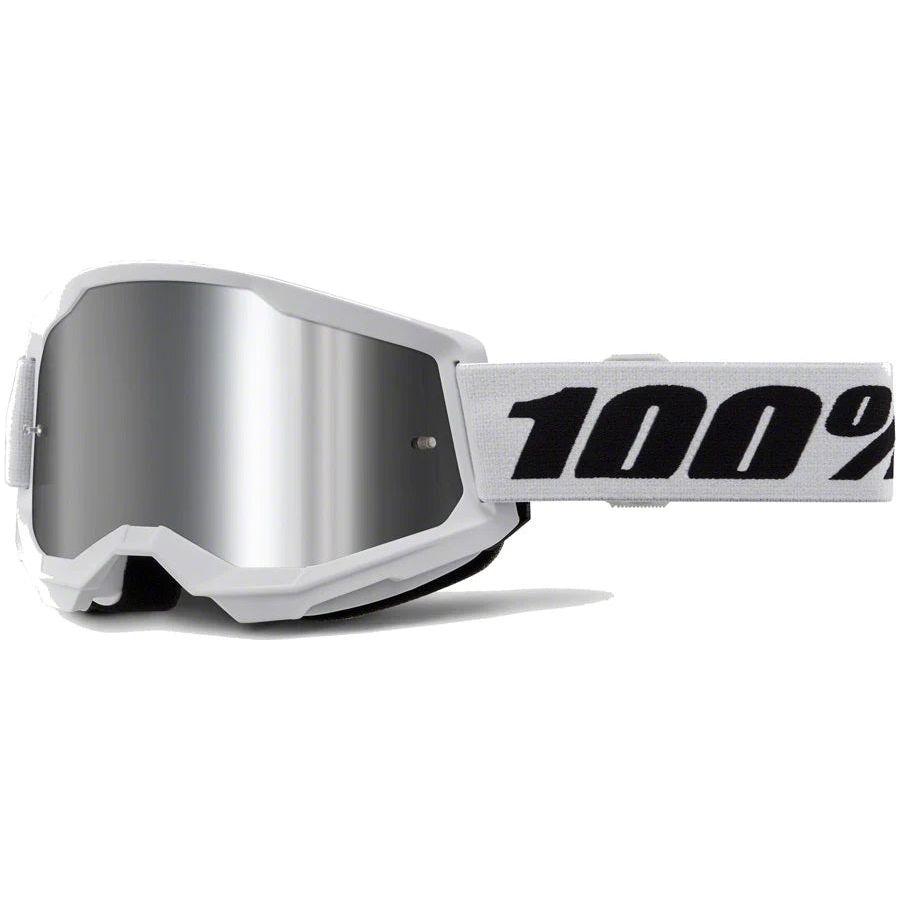 100% Strata 2 Moto/MTB Goggle - Summit; Mirror Silver