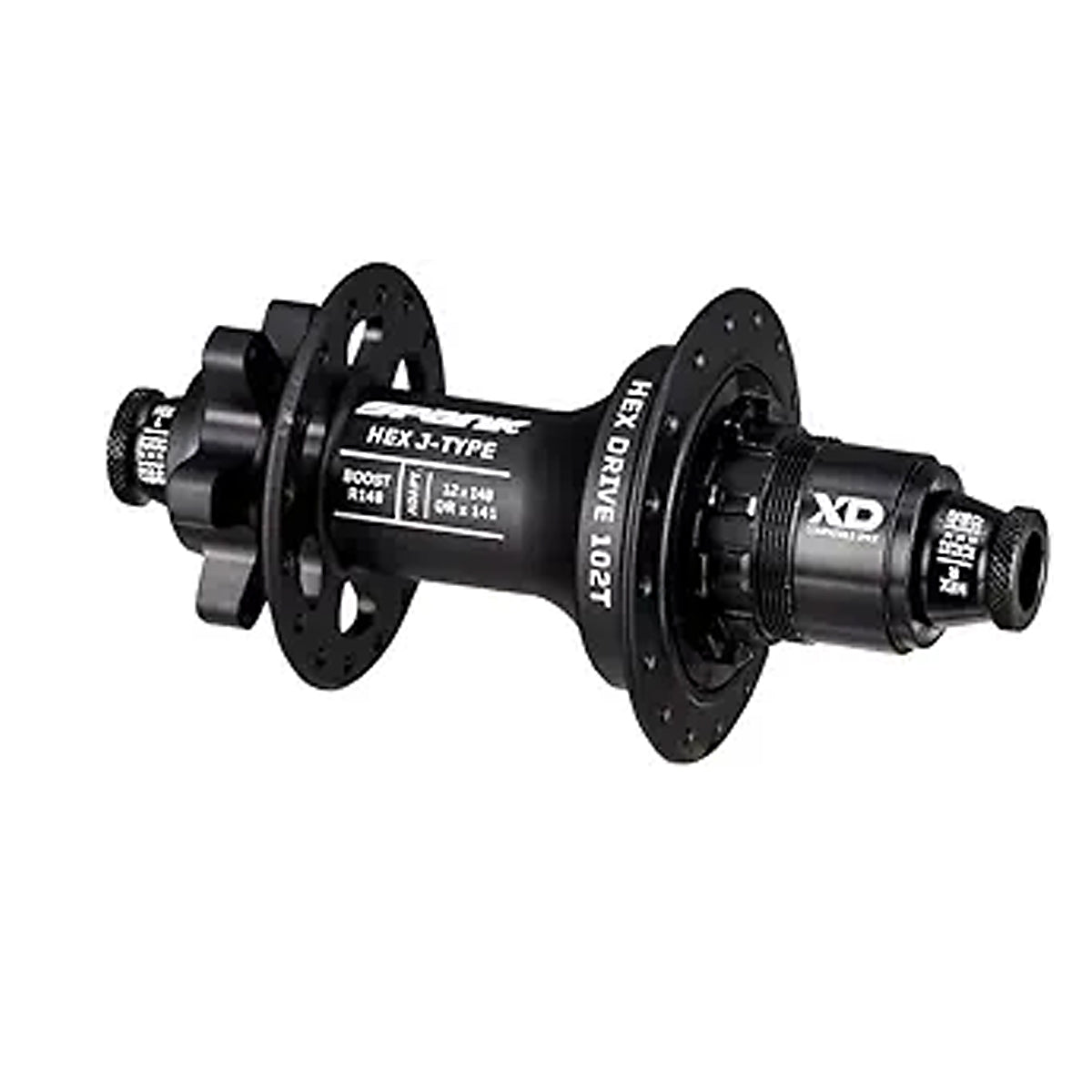 Spank HEX RS J-TYPE Boost R148 Steel Microspline, Steel Axle, 32H Rear Hub
