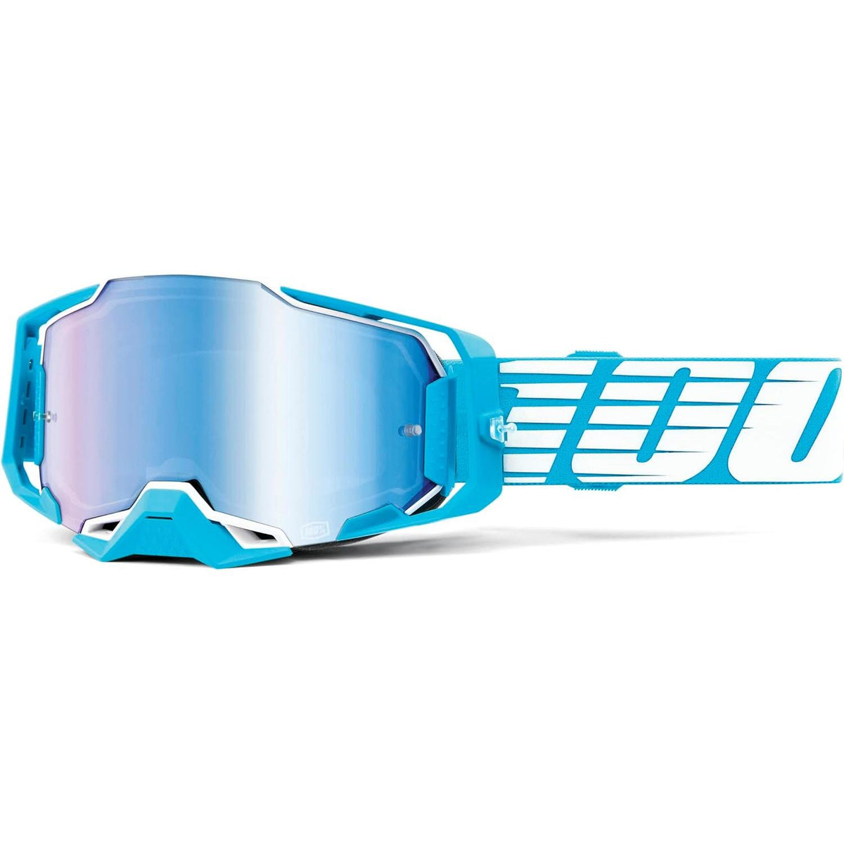 100% Armega Moto/MTB Goggle -  Oversized Sky; Mirror Blue