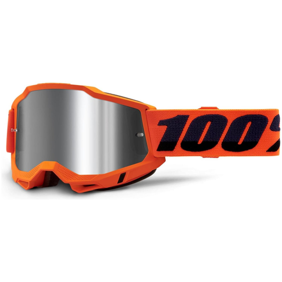100% Accuri 2 Moto/MTB Goggle - Neon/Orange; Mirror Silver