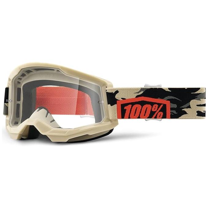 100% Strata 2 Moto/MTB Goggle - Summit; Mirror Silver