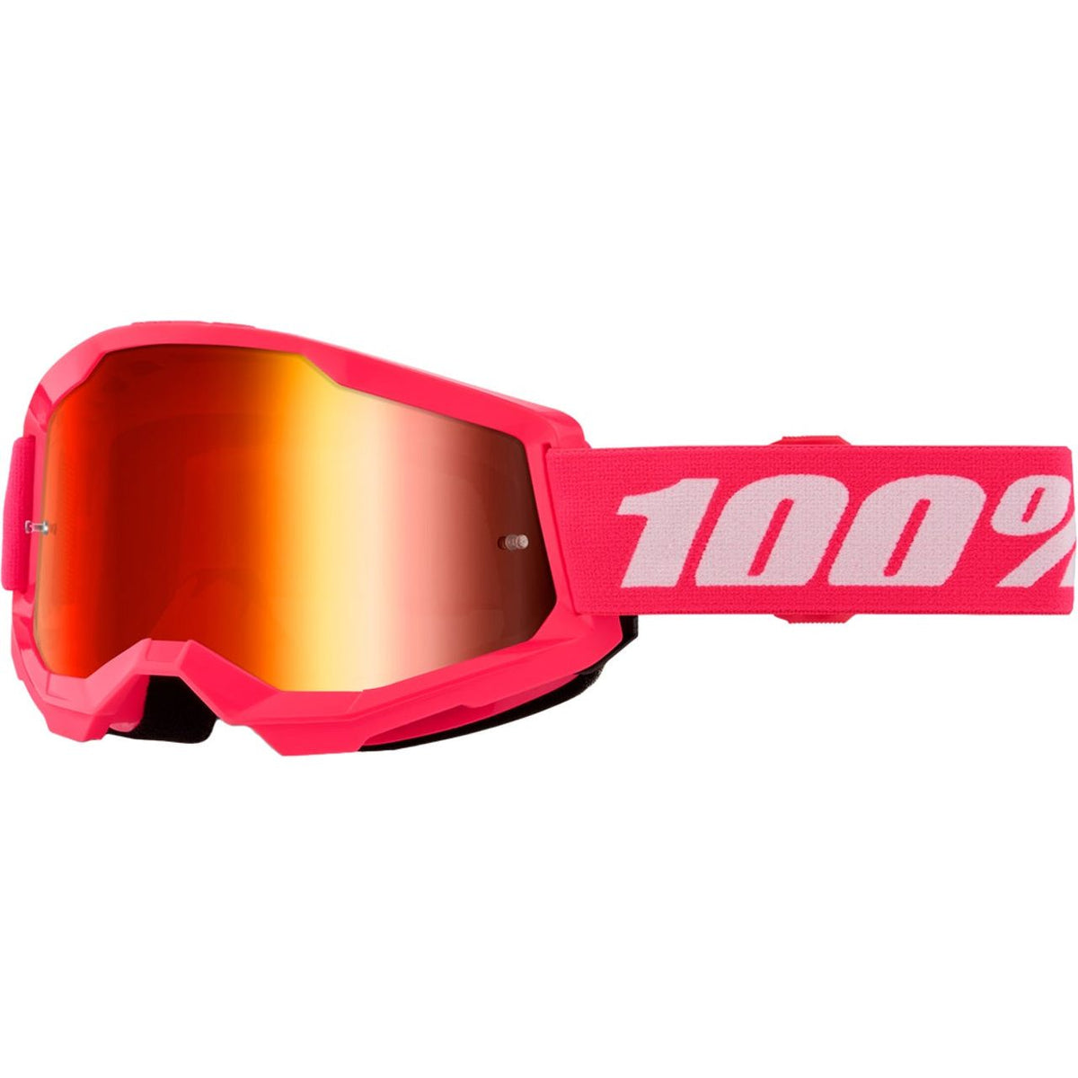 100% Strata 2 Moto/MTB Goggle - Pink; Mirror Red