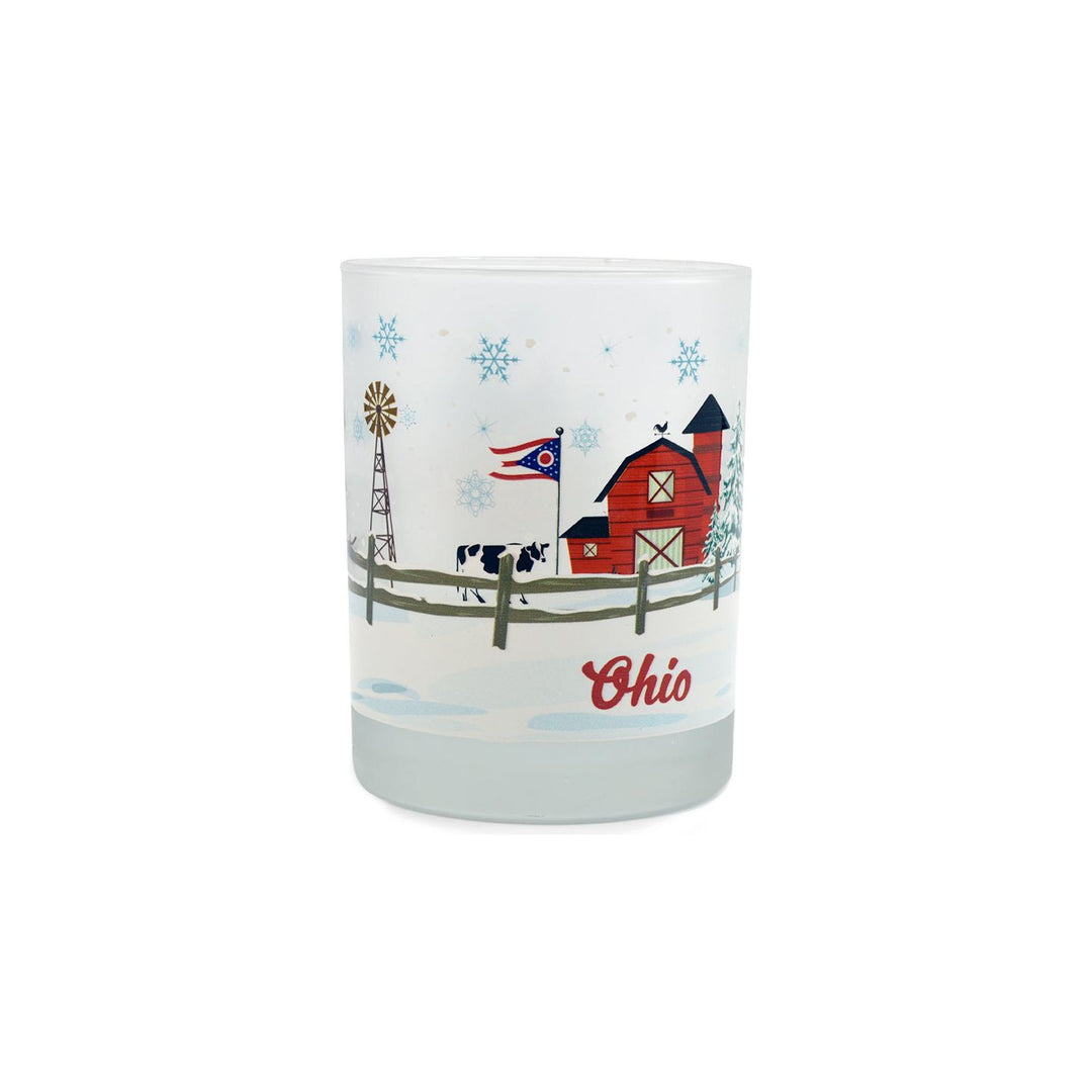 Home for the Holidays Double Old-Fashioned 14oz. Rocks Glasses - Christmas in Ohio - Set of 4