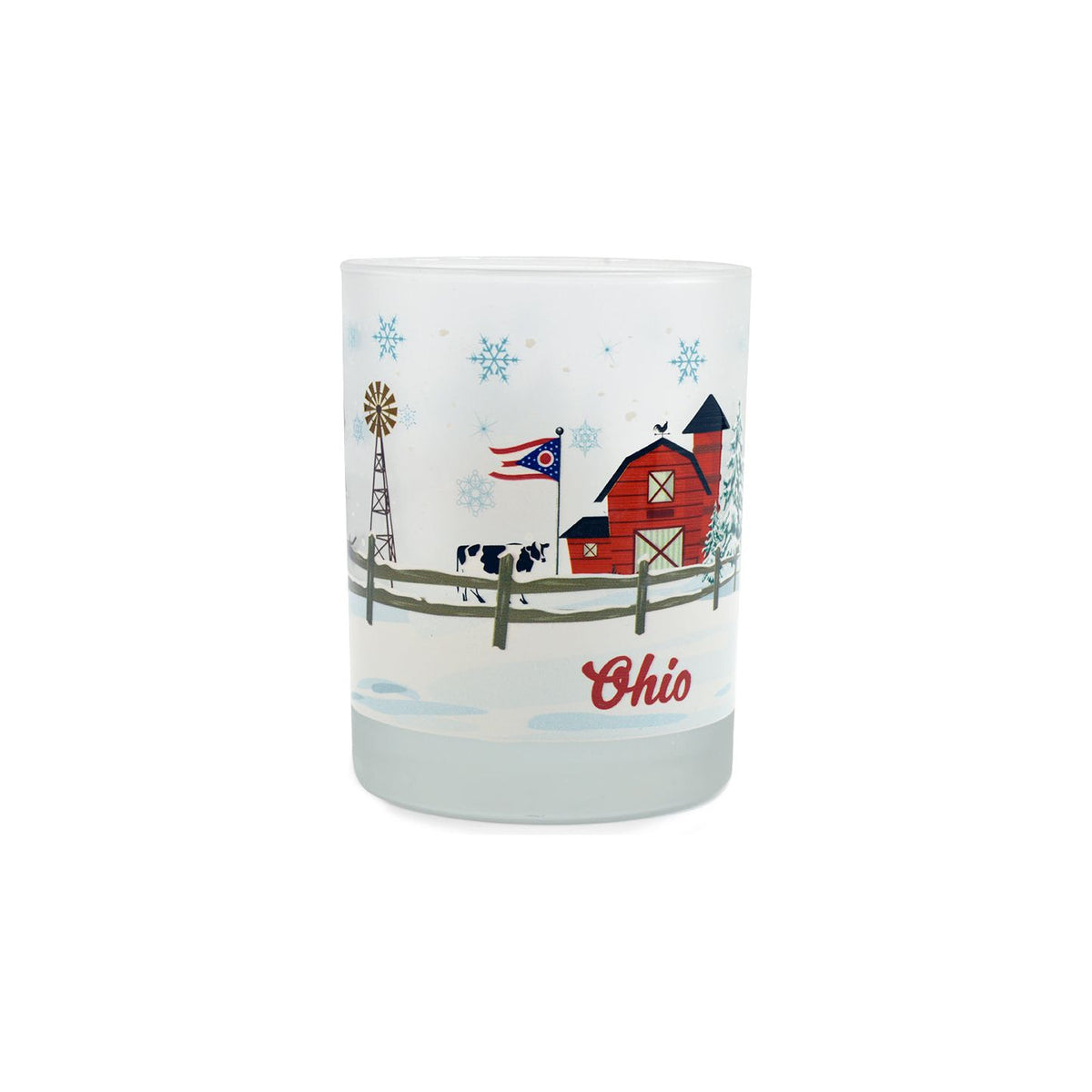 Home for the Holidays Double Old-Fashioned 14oz. Rocks Glasses - Christmas in Ohio - Set of 4