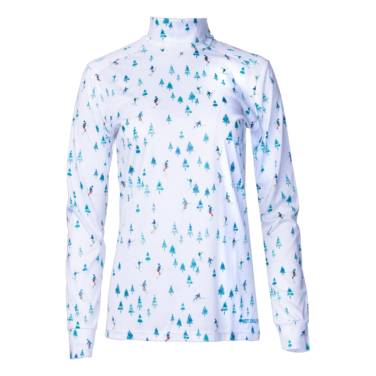 Hot Chillys Women's Peach Skins Print T-Neck - Downhill Ski - Small