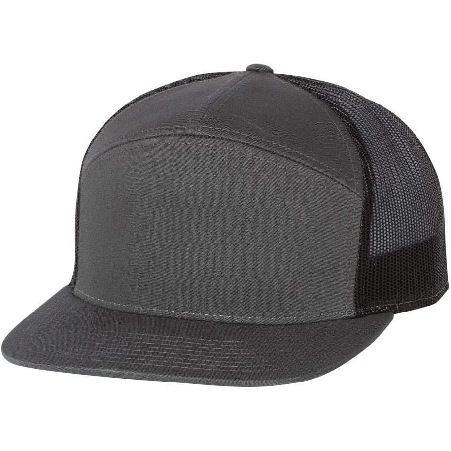 Richardson 7 Panel Trucker Cap - Pale Khaki/Brown