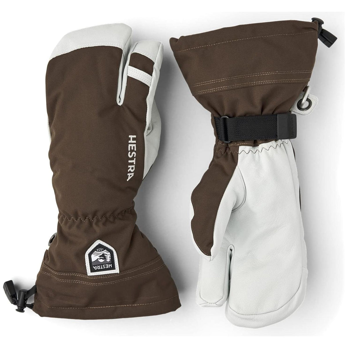 Hestra Army Leather Heli Ski 3-finger Glove - Grey - 5