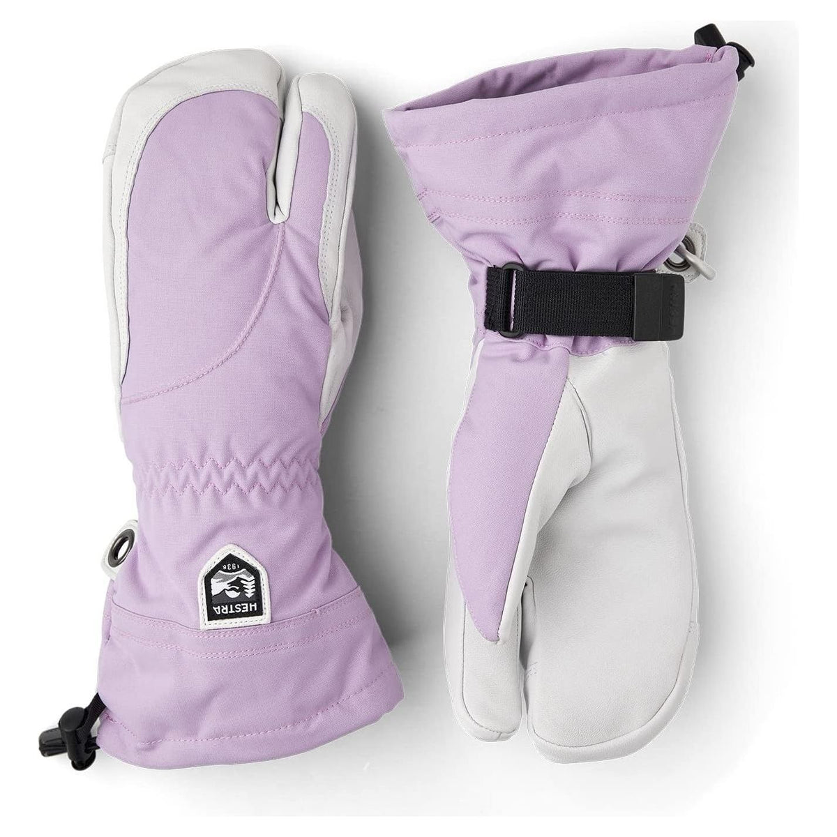 Hestra Women&#39;s Heli Ski 3-Finger Glove - Syringa/Offwhite - 6