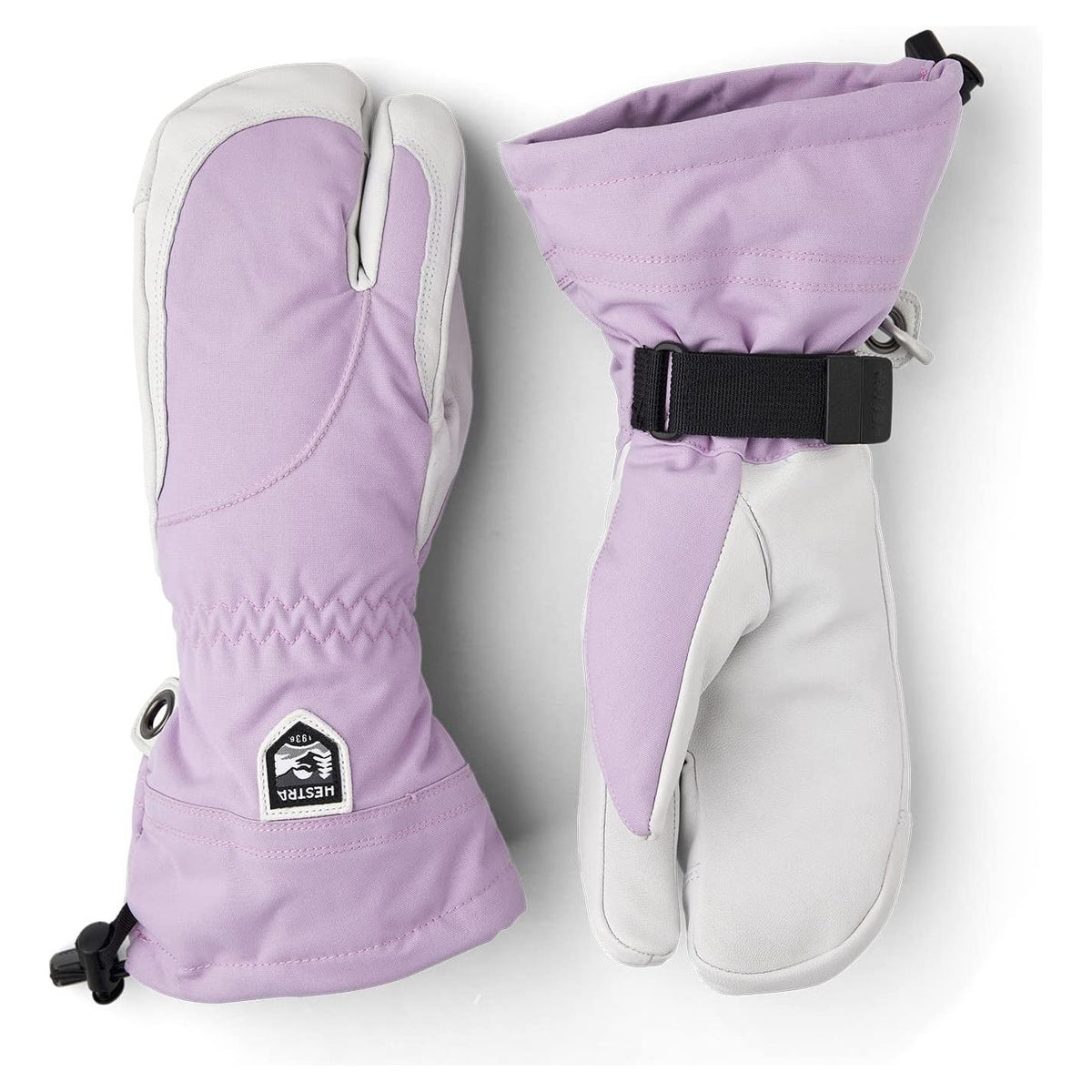 Hestra Women&#39;s Heli Ski 3-Finger Glove - Bordeaux/Off White - 5