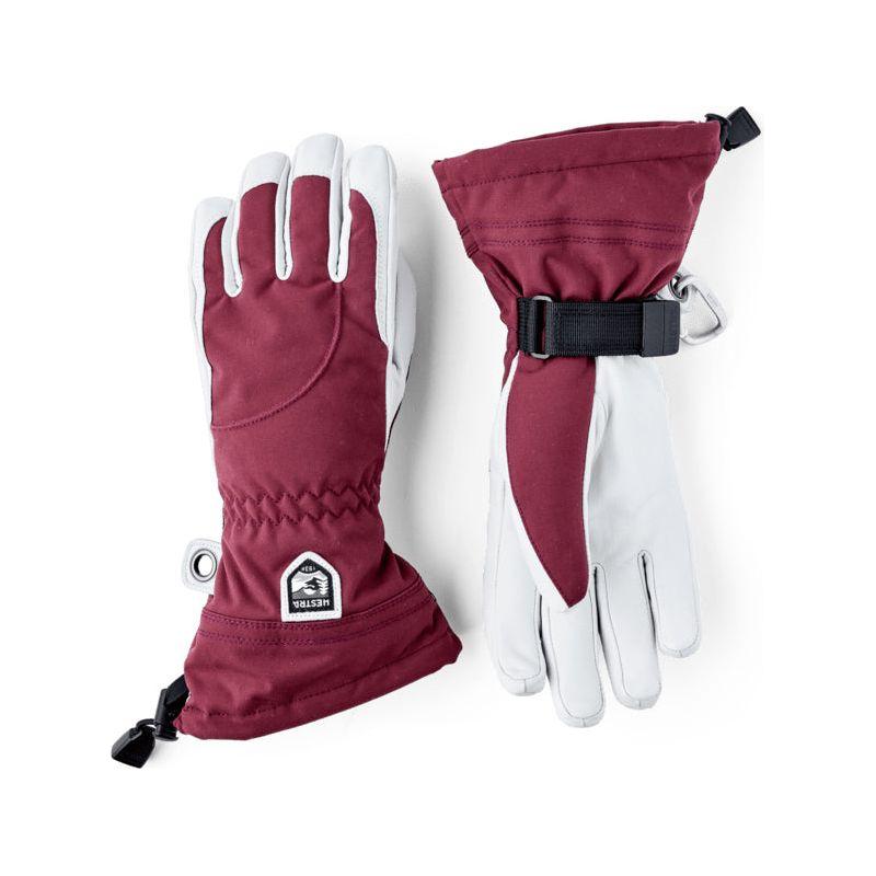 Hestra Women&#39;s Heli Ski Glove - Bordeaux/Off White - 7