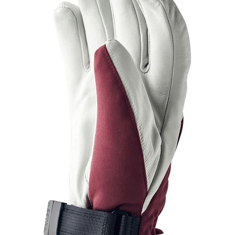 Hestra Women&#39;s Heli Ski Glove - Bordeaux/Off White - 8