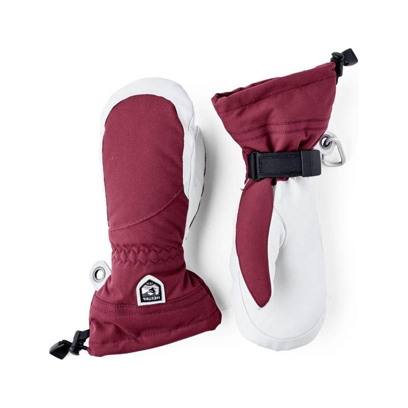 Hestra Women&#39;s Heli Ski Mitt - Bordeaux/Off White - 7