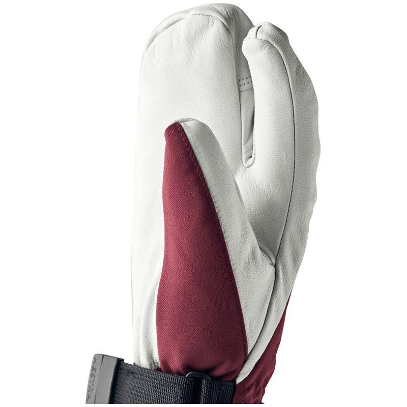 Hestra Women&#39;s Heli Ski 3-Finger Glove - Bordeaux/Off White - 6