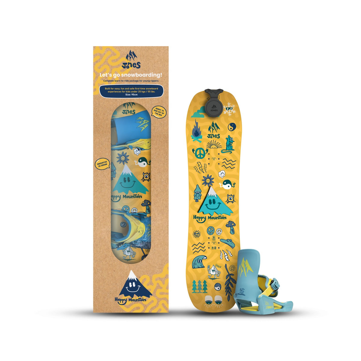 Jones Kids' Happy Mountain Snowboard Package