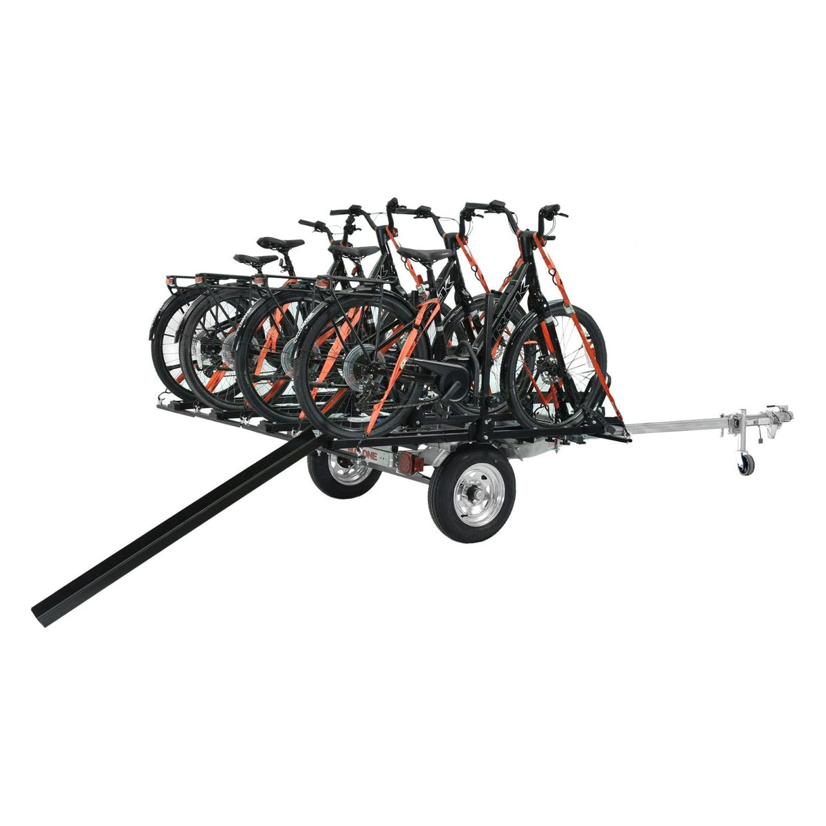 Malone MPG464-B4 MicroSport LowBed 4 E-Bike Trailer Package (4 E-Bike Racks, Kick Stand, Spare Tire)