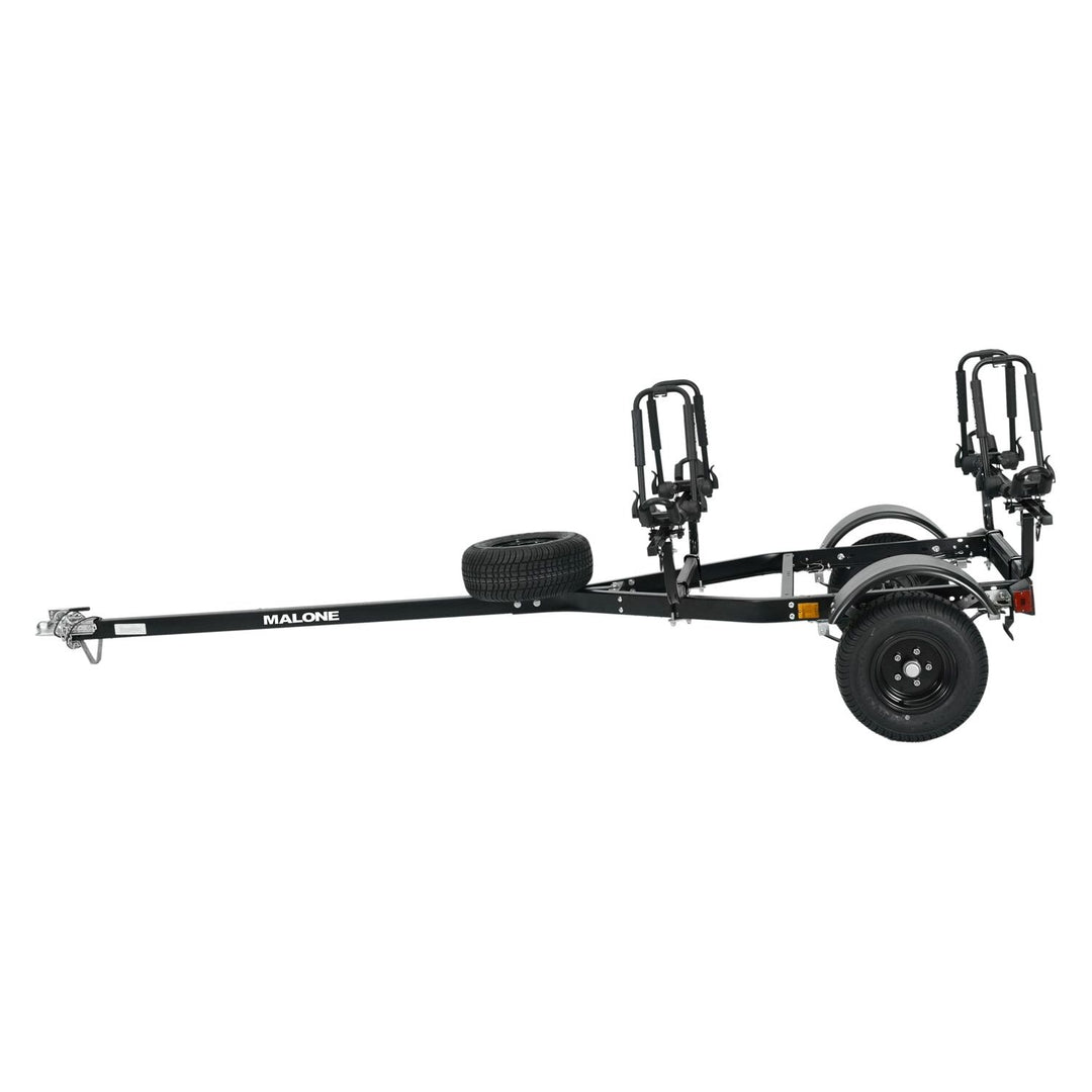 Malone MPG441G2-BLK MicroSport Off-Road 2 Kayak Trailer Package (2 Sets FoldAway-J, Spare Tire)