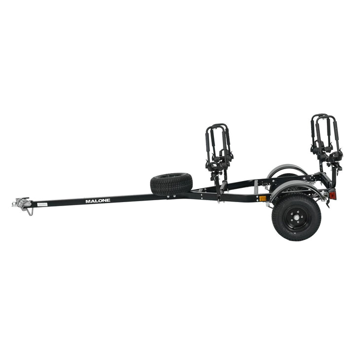 Malone MPG441G2-BLK MicroSport Off-Road 2 Kayak Trailer Package (2 Sets FoldAway-J, Spare Tire)
