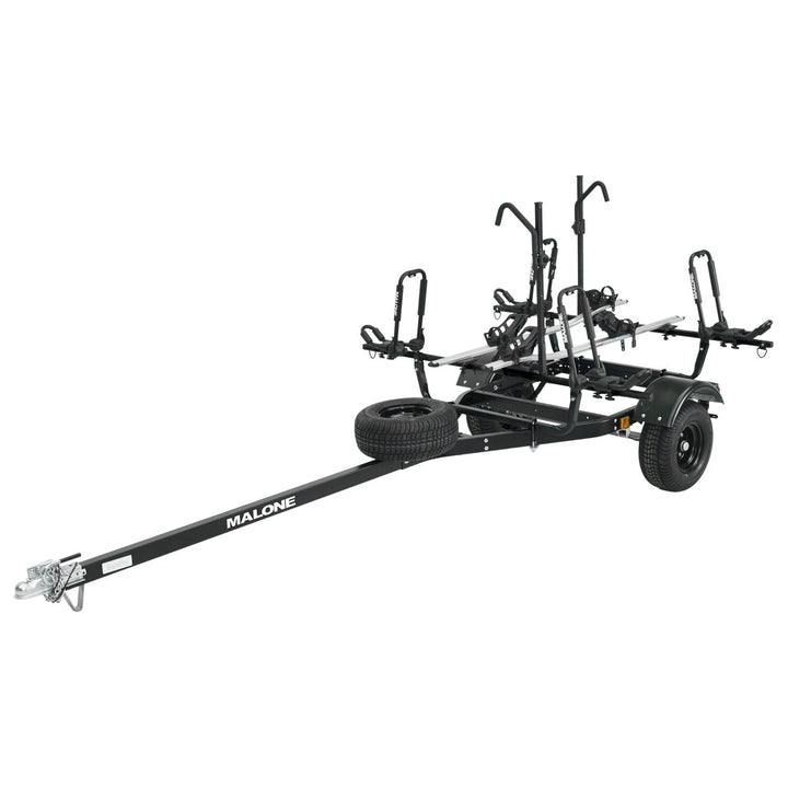 Malone MPG441KB-BLK MicroSport Off-Road 2 Kayak/2 Bike Trailer Package (2 FoldAway-J, 2 Bike Racks, Sp Tire)