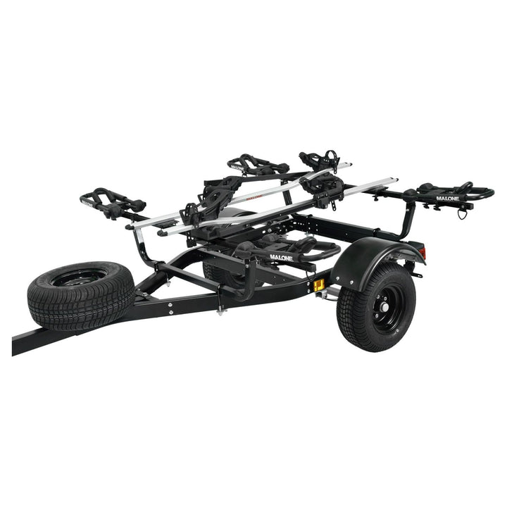 Malone MPG441KB-BLK MicroSport Off-Road 2 Kayak/2 Bike Trailer Package (2 FoldAway-J, 2 Bike Racks, Sp Tire)