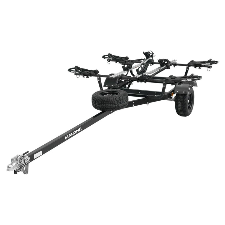 Malone MPG441KB-BLK MicroSport Off-Road 2 Kayak/2 Bike Trailer Package (2 FoldAway-J, 2 Bike Racks, Sp Tire)