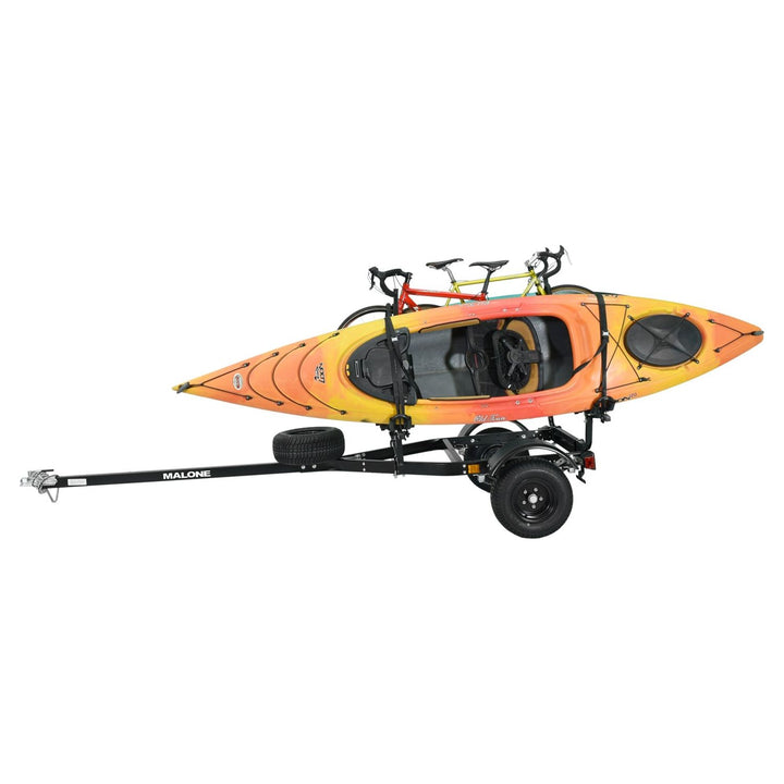 Malone MPG441KB-BLK MicroSport Off-Road 2 Kayak/2 Bike Trailer Package (2 FoldAway-J, 2 Bike Racks, Sp Tire)