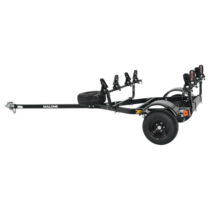 Malone MPG441GU-BLK MicroSport Off-Road 2 Kayak Trailer Package (2 Sets Saddle Up Pro, Spare Tire)