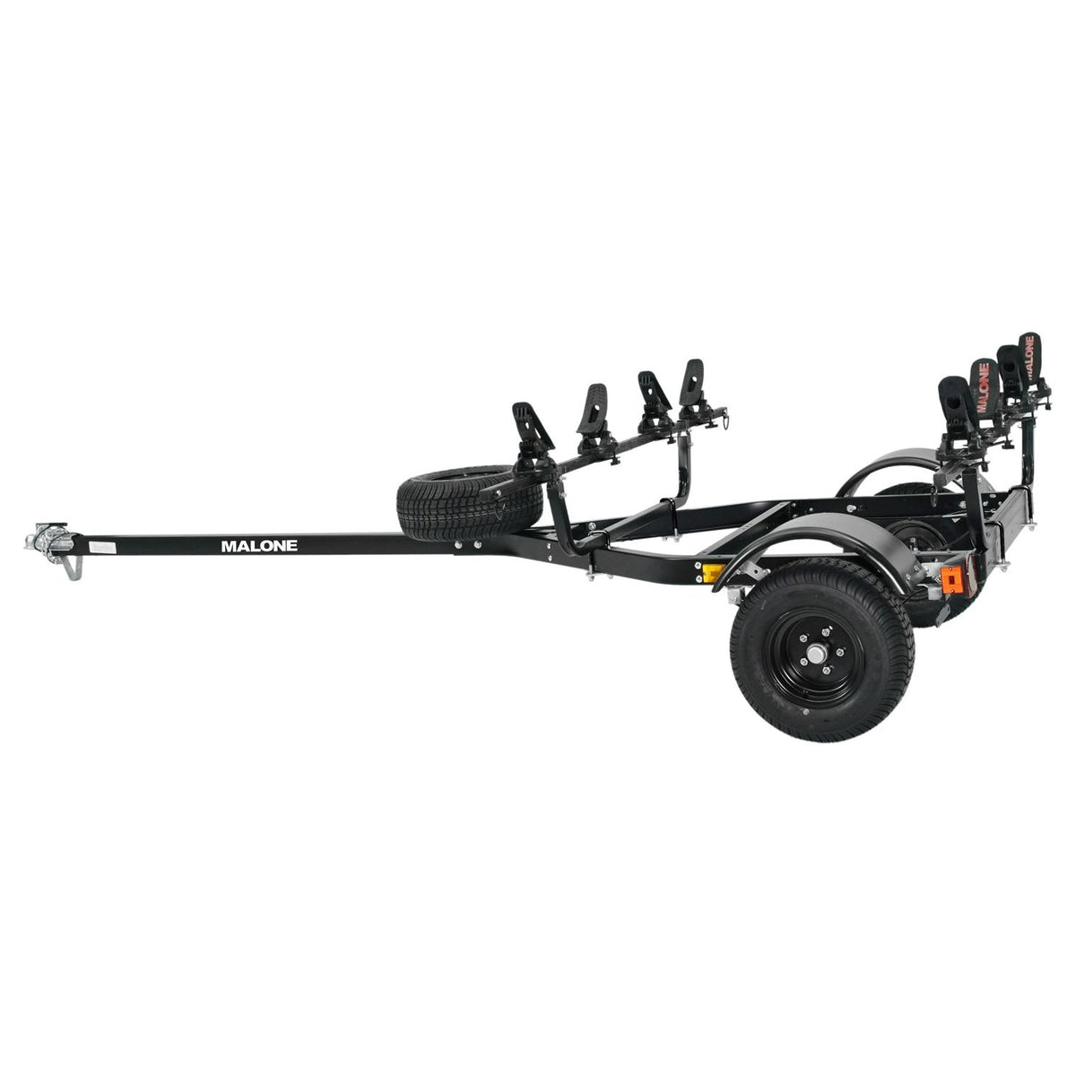 Malone MPG441GU-BLK MicroSport Off-Road 2 Kayak Trailer Package (2 Sets Saddle Up Pro, Spare Tire)