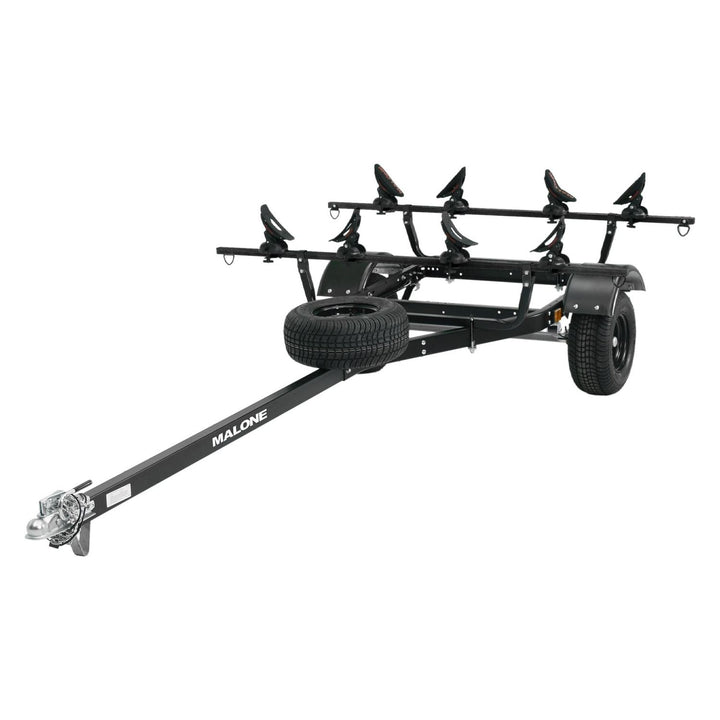 Malone MPG441GU-BLK MicroSport Off-Road 2 Kayak Trailer Package (2 Sets Saddle Up Pro, Spare Tire)