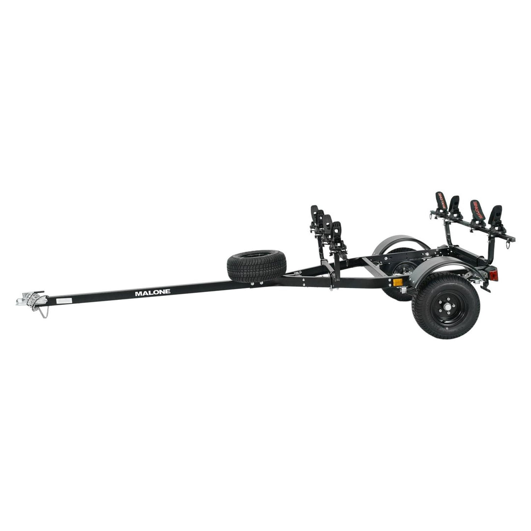Malone MPG441GU-BLK MicroSport Off-Road 2 Kayak Trailer Package (2 Sets Saddle Up Pro, Spare Tire)