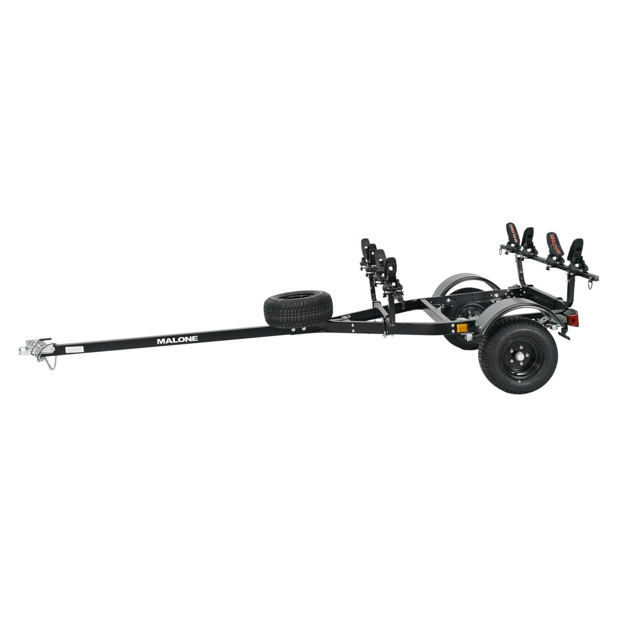 Malone MPG441GU-BLK MicroSport Off-Road 2 Kayak Trailer Package (2 Sets Saddle Up Pro, Spare Tire)