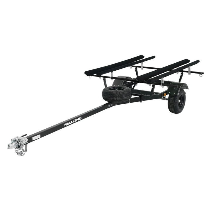 Malone MPG441B2-BLK MicroSport Off-Road 2 Kayak Trailer Package (2 Sets Bunks, Spare Tire)