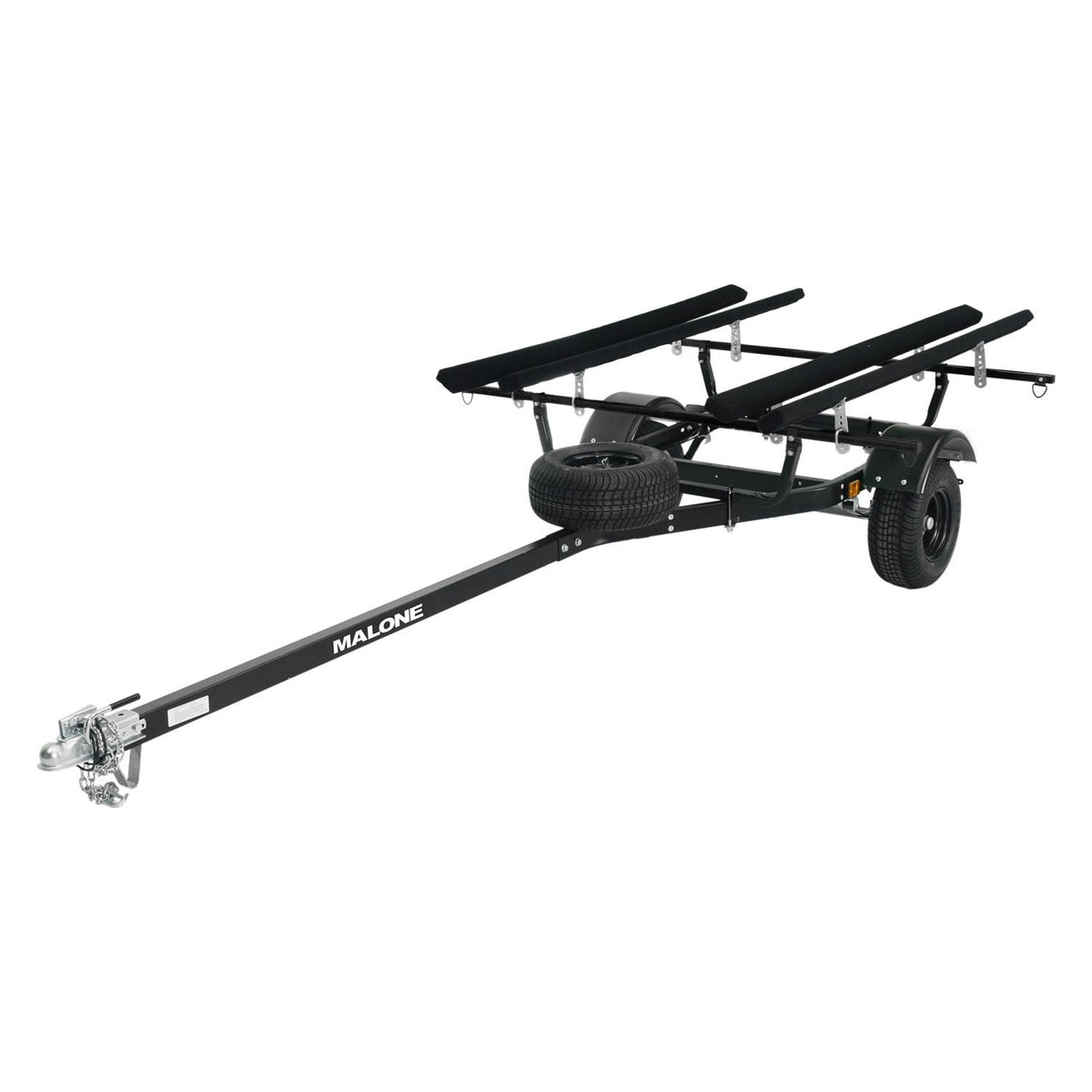 Malone MPG441B2-BLK MicroSport Off-Road 2 Kayak Trailer Package (2 Sets Bunks, Spare Tire)