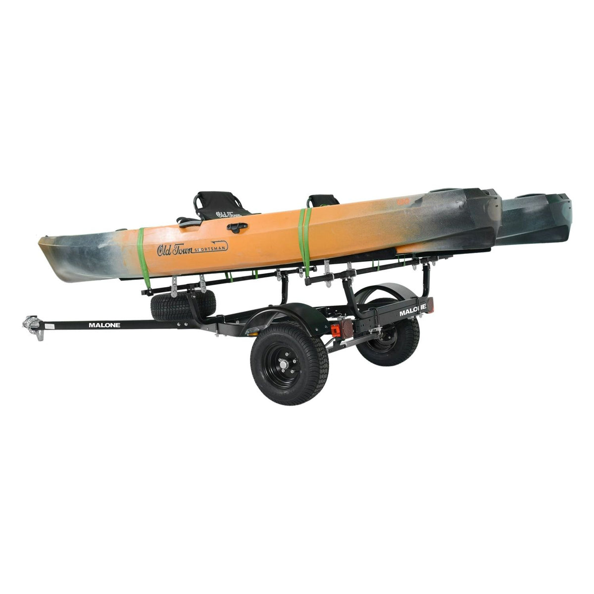 Malone MPG441B2-BLK MicroSport Off-Road 2 Kayak Trailer Package (2 Sets Bunks, Spare Tire)