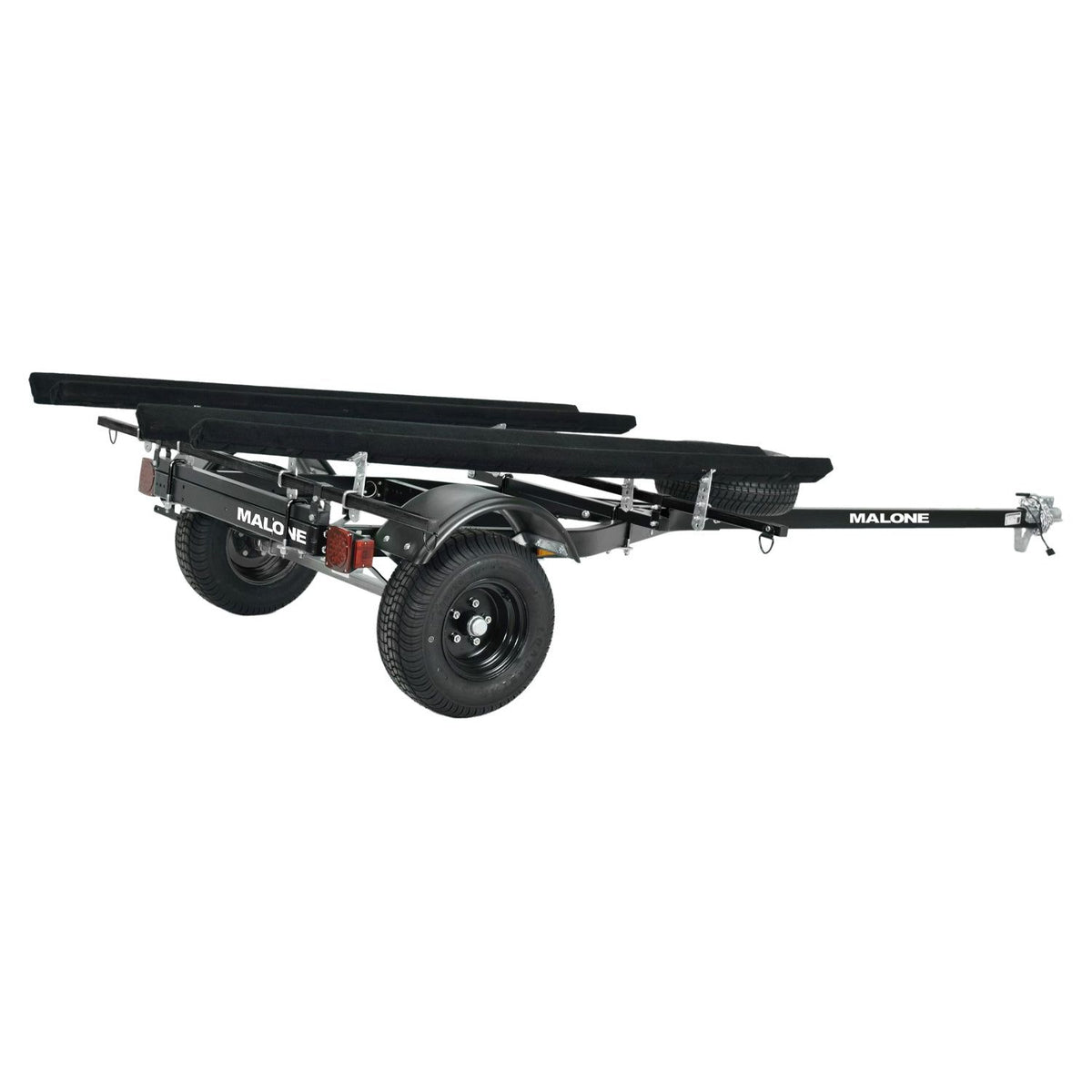 Malone MPG444LBB-BLK MicroSport Off-Road LowBed 2 Kayak Trailer Package (2 Sets Bunks &amp; Spare Tire)