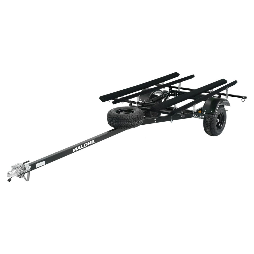 Malone MPG444LBB-BLK MicroSport Off-Road LowBed 2 Kayak Trailer Package (2 Sets Bunks &amp; Spare Tire)