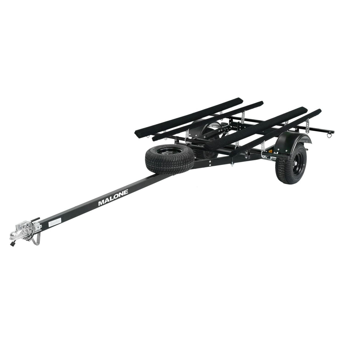 Malone MPG444LBB-BLK MicroSport Off-Road LowBed 2 Kayak Trailer Package (2 Sets Bunks &amp; Spare Tire)