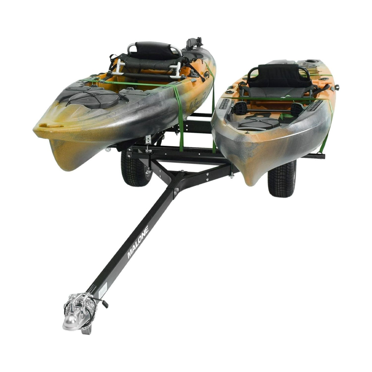 Malone MPG444LBB-BLK MicroSport Off-Road LowBed 2 Kayak Trailer Package (2 Sets Bunks &amp; Spare Tire)