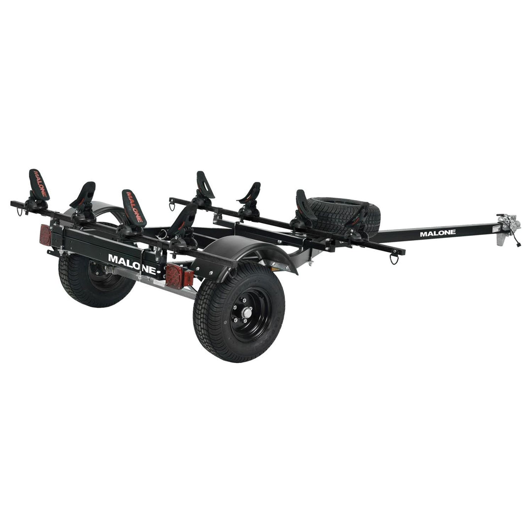 Malone MPG444LBS-BLK MicroSport Off-Road LowBed 2 Kayak Trailer Package (2 Saddle Up Pro &amp; Spare Tire)