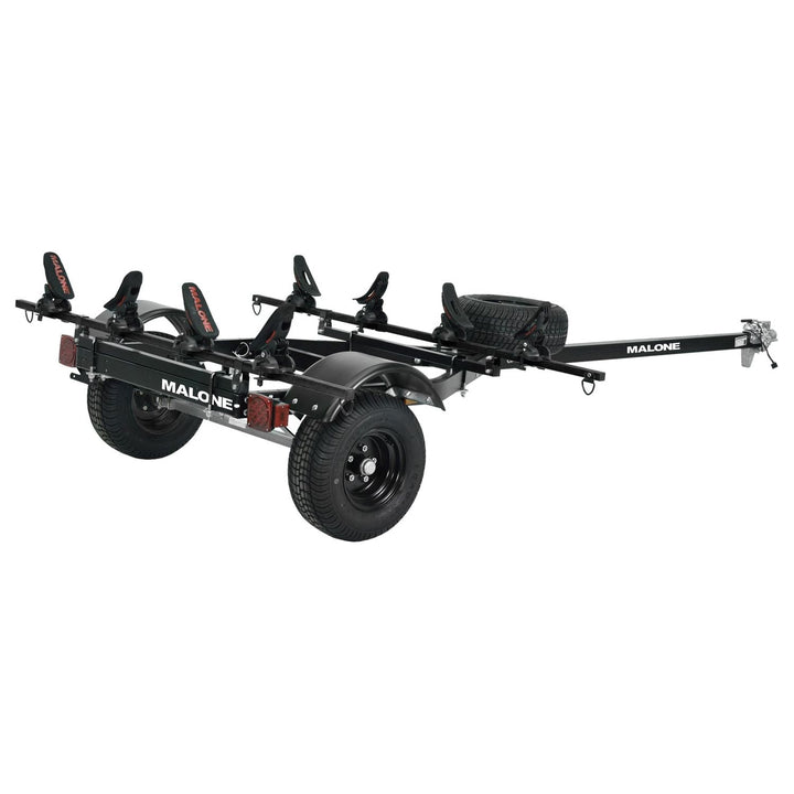 Malone MPG444LBS-BLK MicroSport Off-Road LowBed 2 Kayak Trailer Package (2 Saddle Up Pro &amp; Spare Tire)