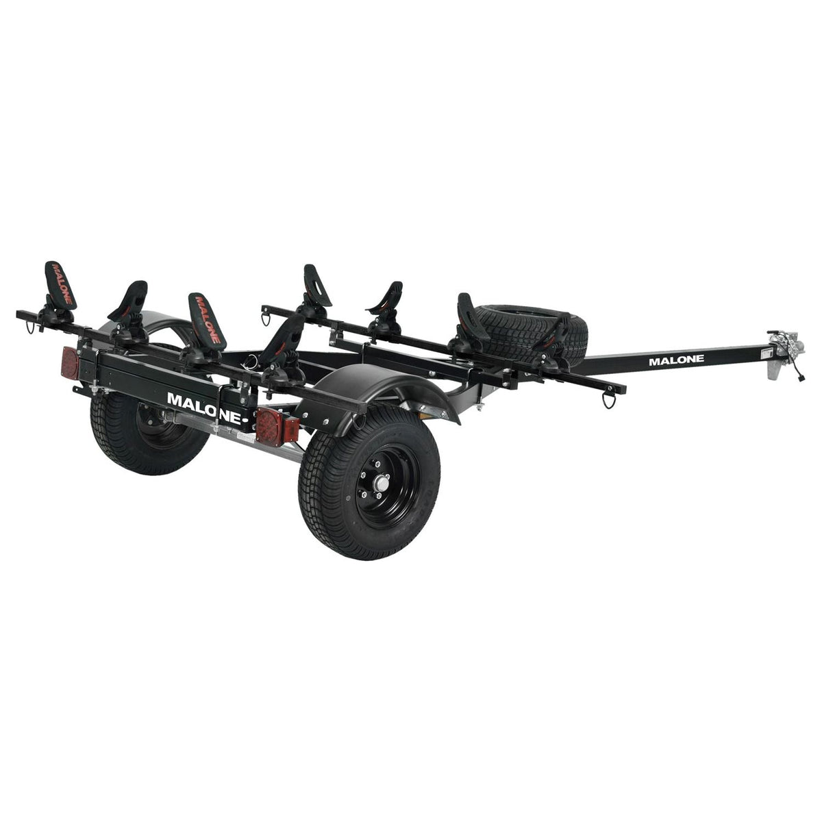 Malone MPG444LBS-BLK MicroSport Off-Road LowBed 2 Kayak Trailer Package (2 Saddle Up Pro & Spare Tire)