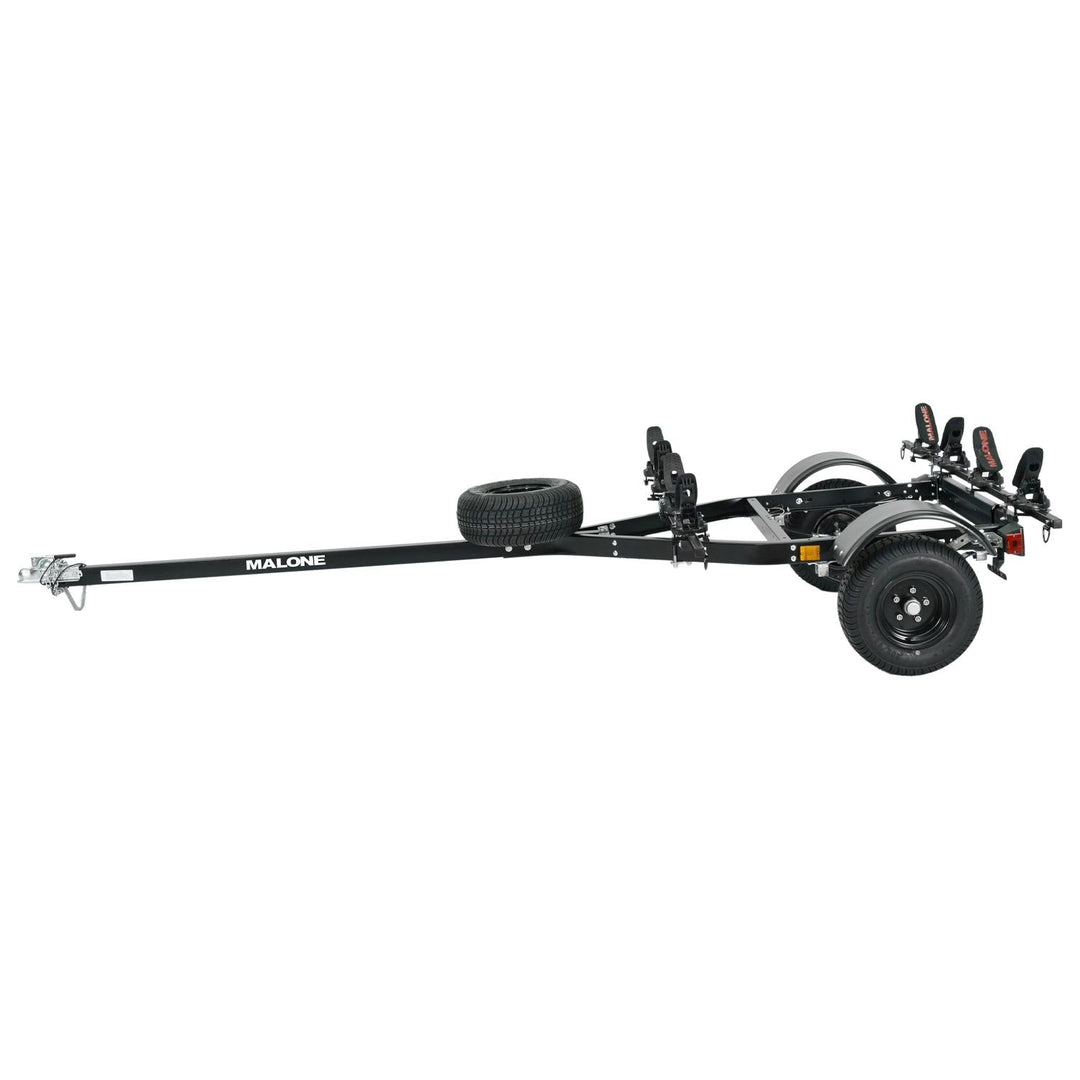Malone MPG444LBS-BLK MicroSport Off-Road LowBed 2 Kayak Trailer Package (2 Saddle Up Pro &amp; Spare Tire)