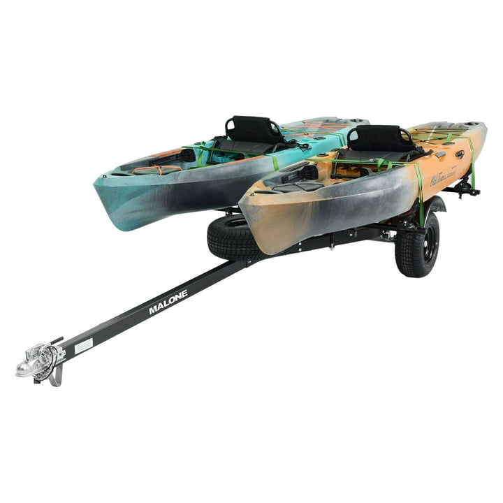 Malone MPG444LBS-BLK MicroSport Off-Road LowBed 2 Kayak Trailer Package (2 Saddle Up Pro &amp; Spare Tire)